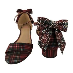 GB Girls Plaid Sandals with Bow